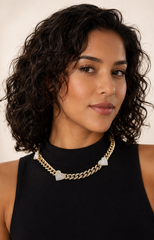 Bold Cuban Link Heart Necklace (12mm)