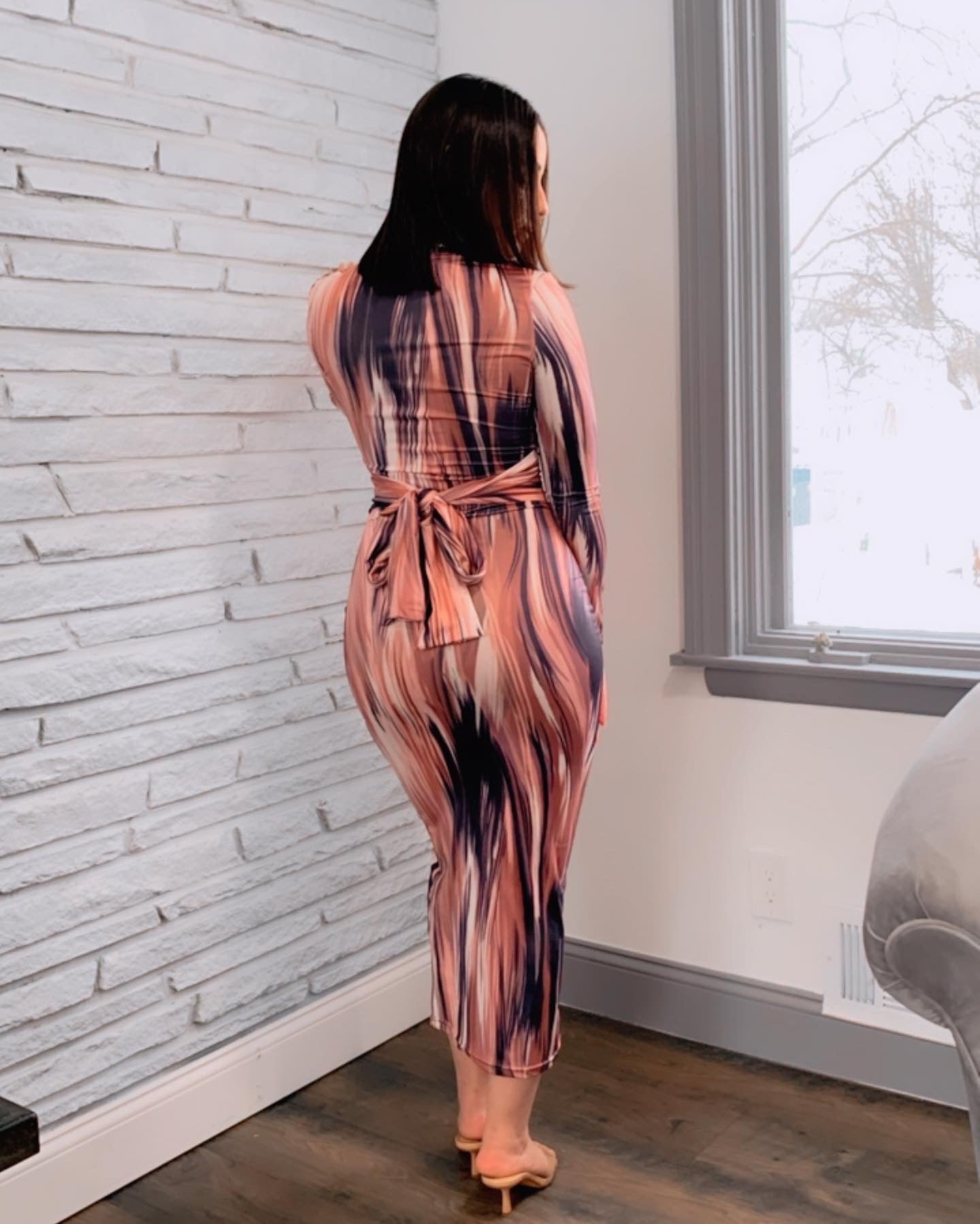 Tie Dye Print Midi Dress