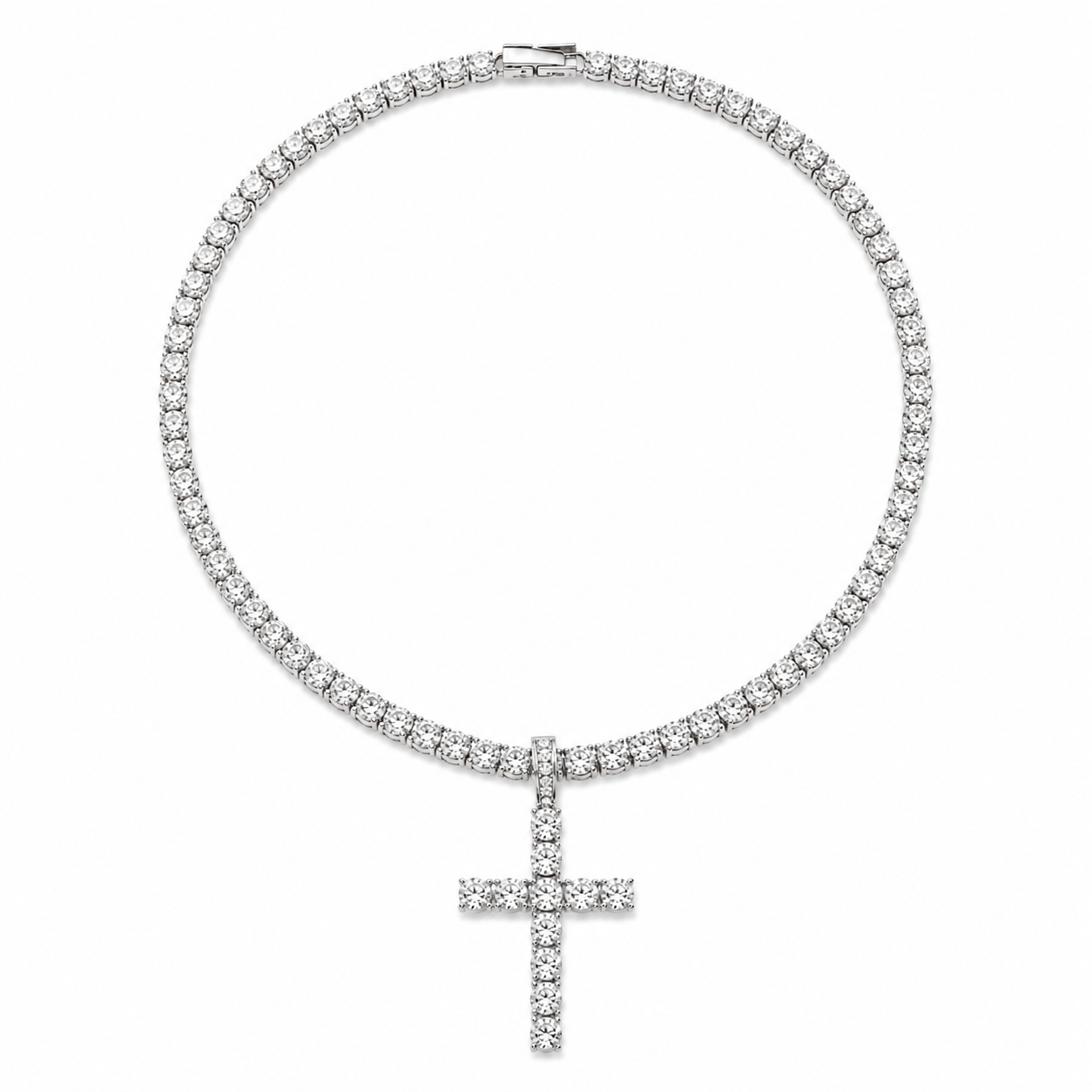Cross Tennis Chain Necklace