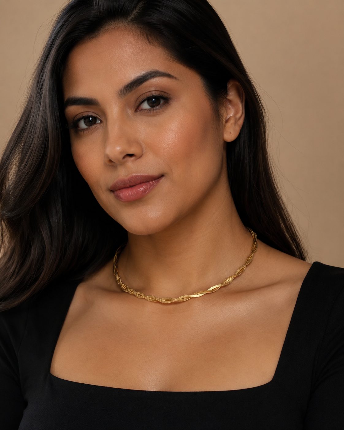Criss Cross Herringbone Necklace (18")