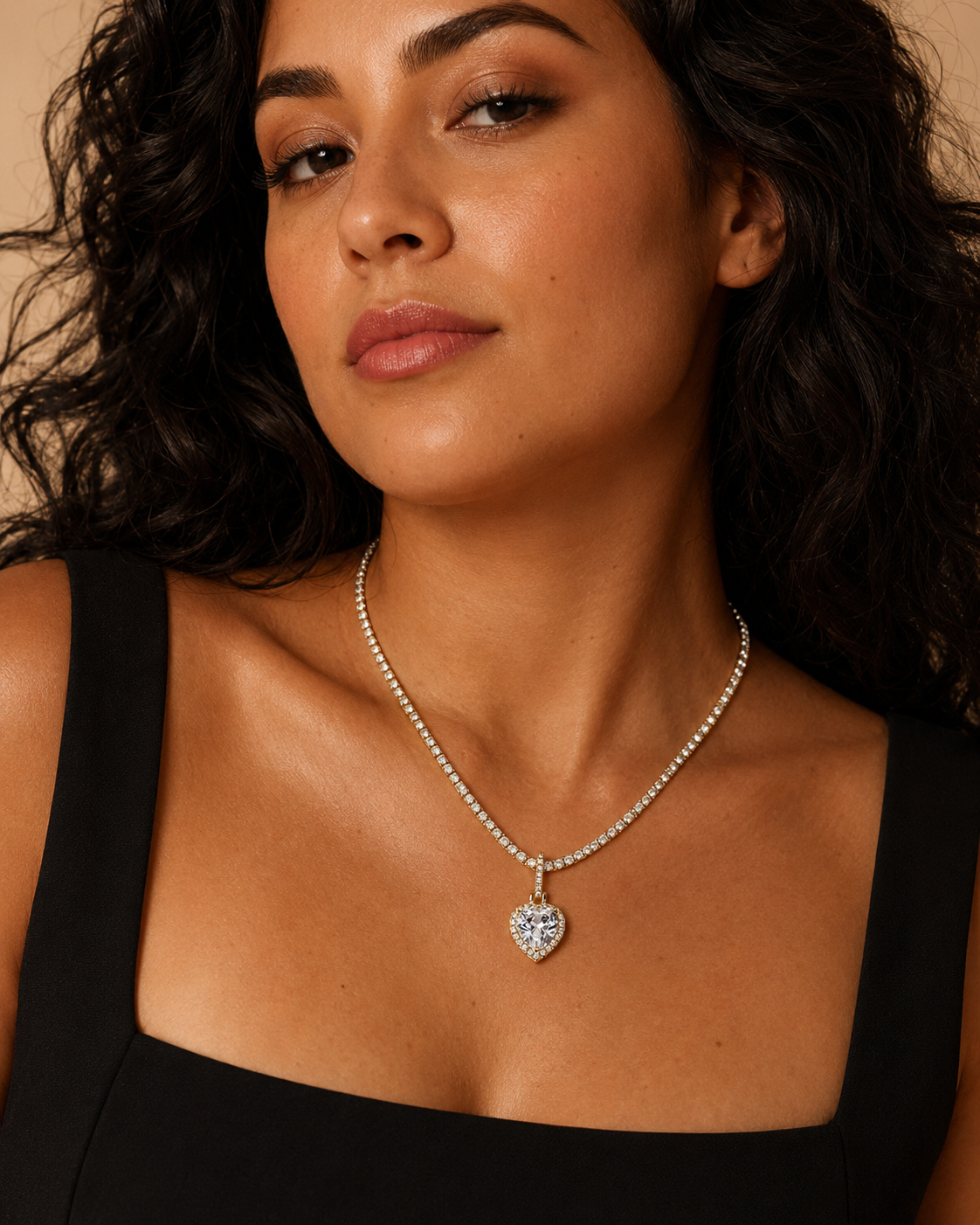 Heart Tennis Necklace (20.5")