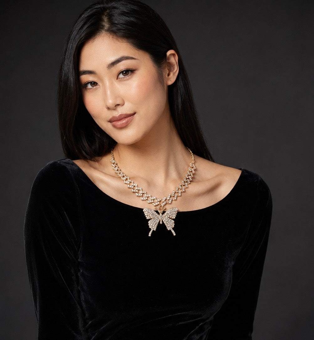 Butterfly Luxe Cuban Link Necklace