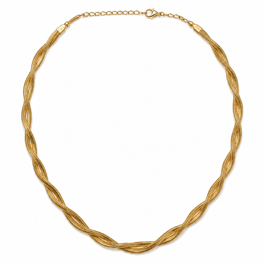 Criss Cross Herringbone Necklace (18")