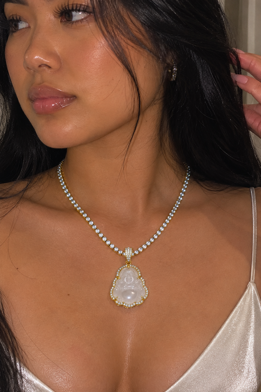 Buddha Tennis Chain Necklace (4mm)