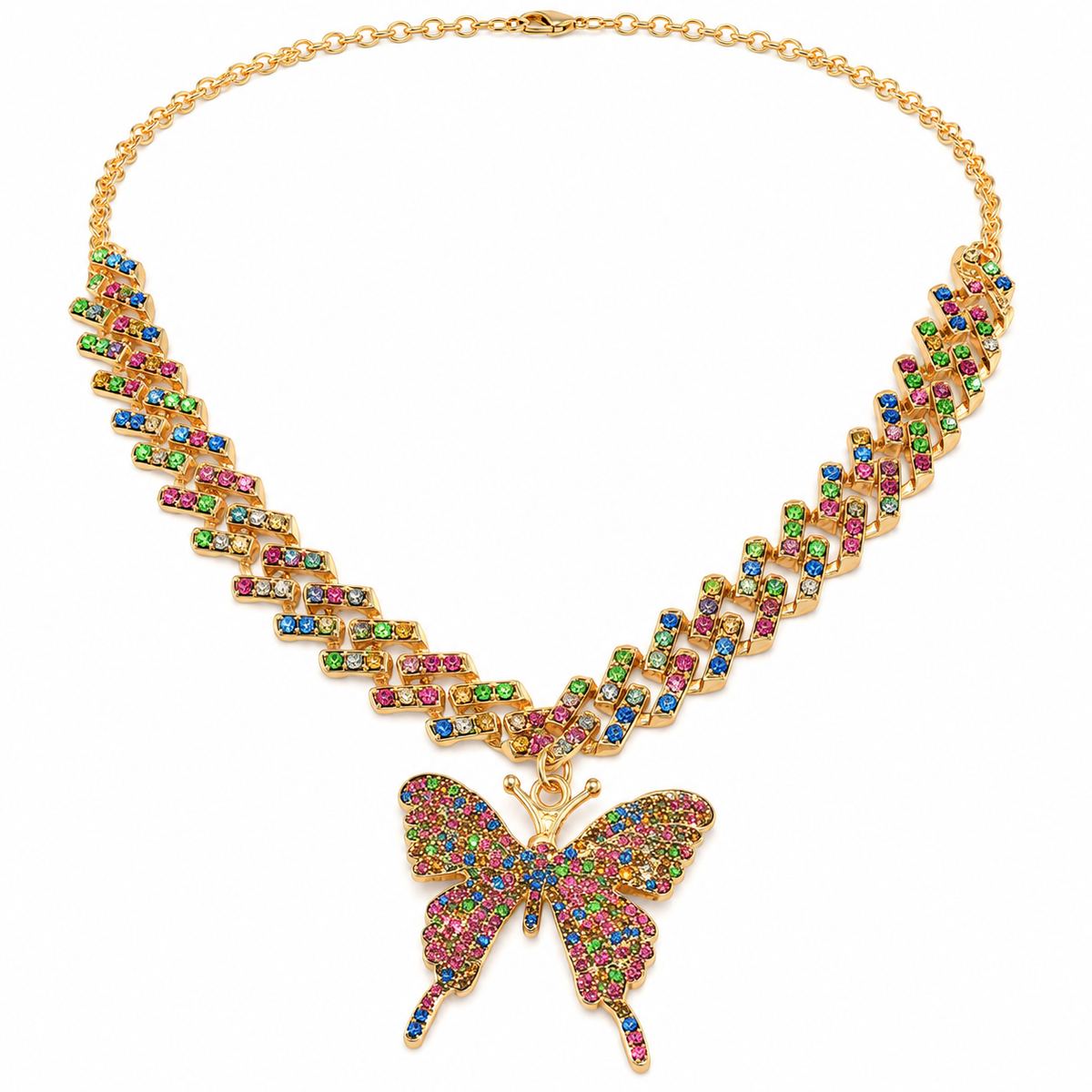 Butterfly Luxe Cuban Link Necklace
