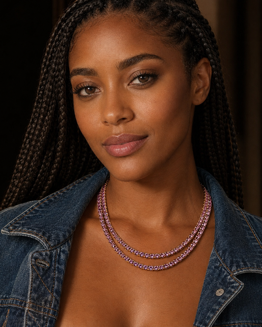 Pink Dreams Tennis Chain Necklace