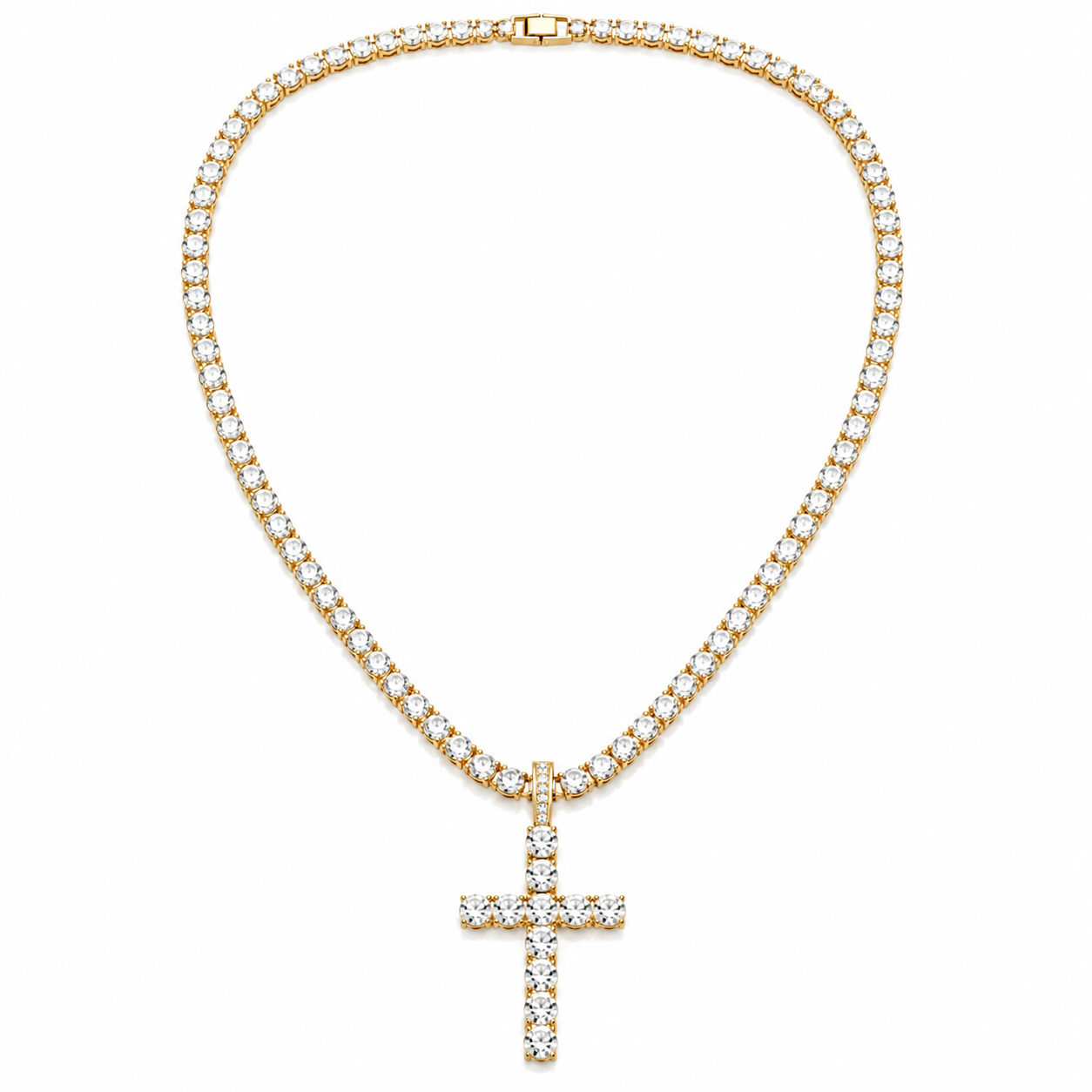 Cross Tennis Chain Necklace
