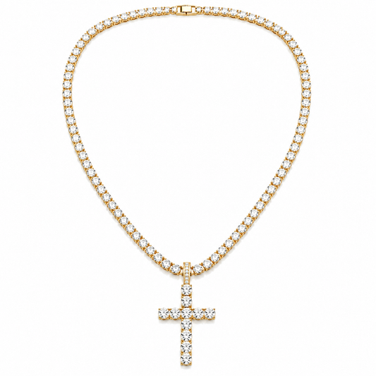 Cross Tennis Chain Necklace