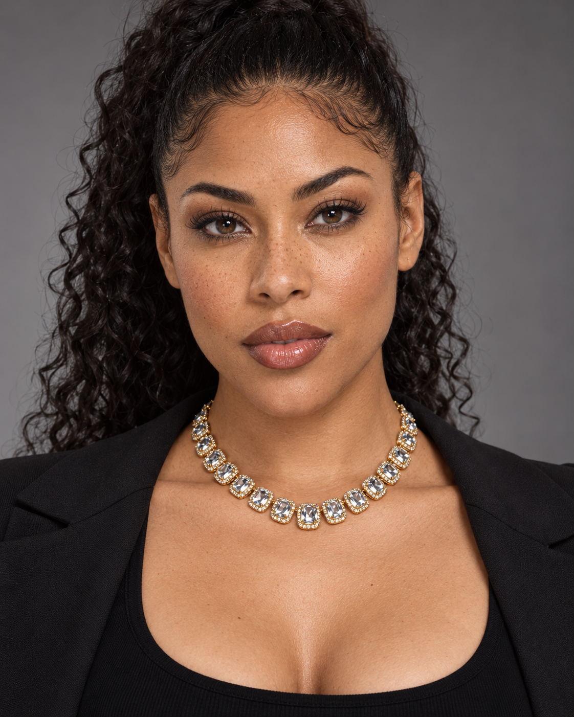 Crystal Rhinestone Necklace (20.5")