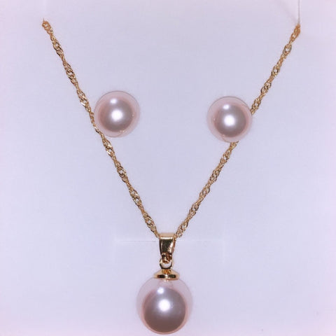 Pink Pearl Jewelry Set