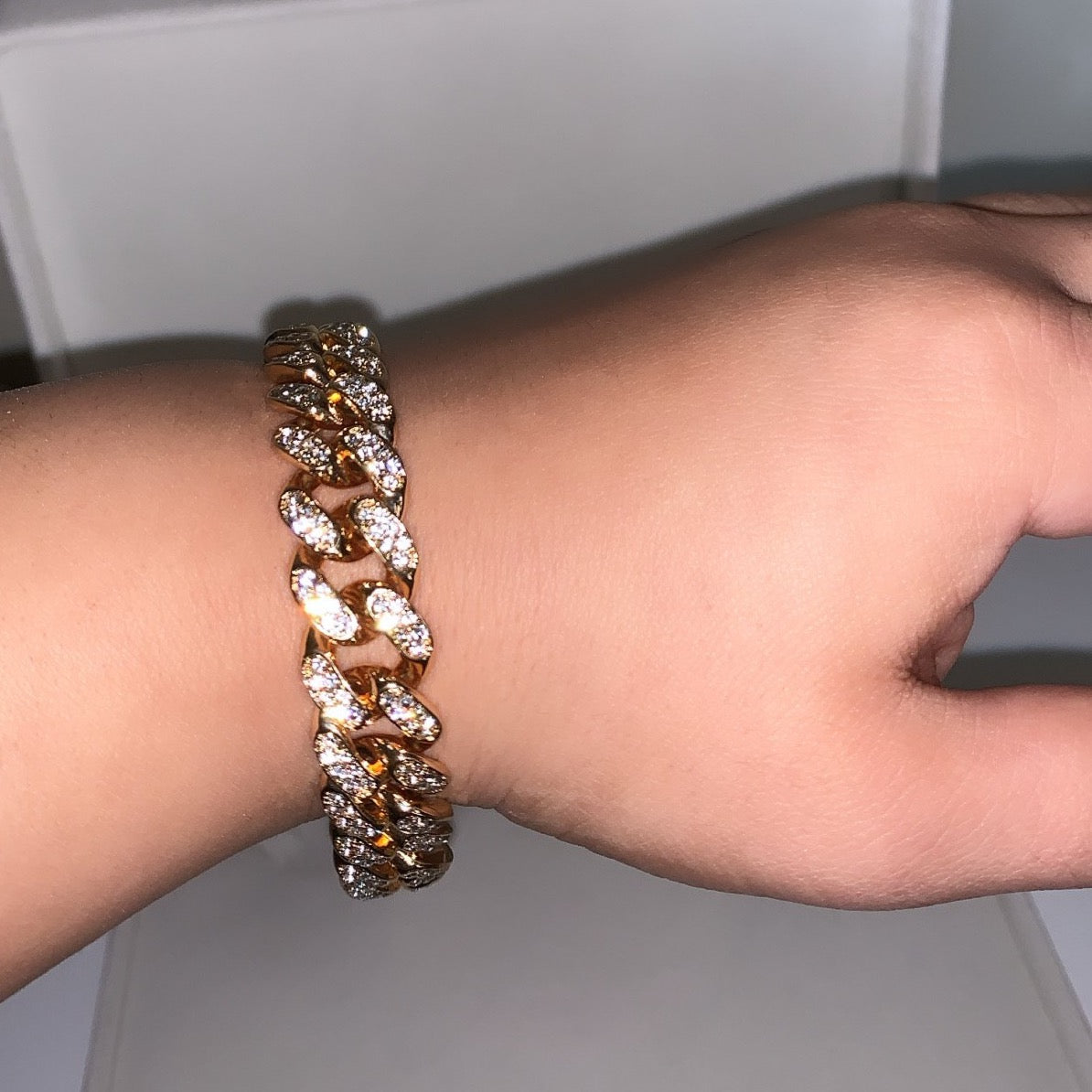 Women's Iced Out Cuban Link Bracelet