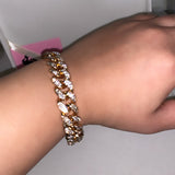 Women's Iced Out Cuban Link Bracelet