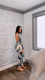 Backless Long Sleeve Camouflage Dress