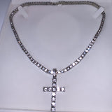 Tennis Chain Cross Necklaces