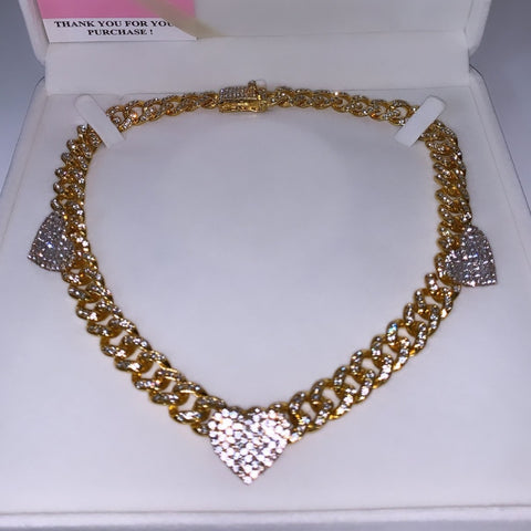 Cuban Link Heart Necklace