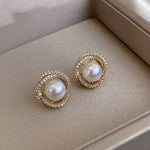 Roman Pearl Stud Earrings