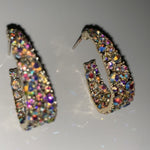 Rainbow Oval Hoop Earrings