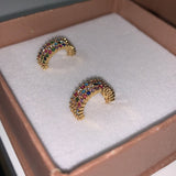 Rainbow Polka Dot Hoop Earrings